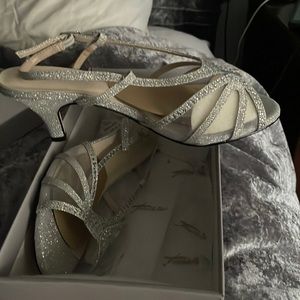 Silver dress shoes never worn